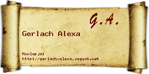 Gerlach Alexa névjegykártya